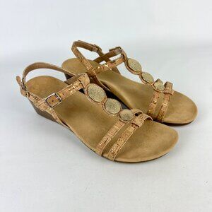 Vionic Womens Park Noleen Gold Natural Cork Sandal Orthotic Embellished size 11